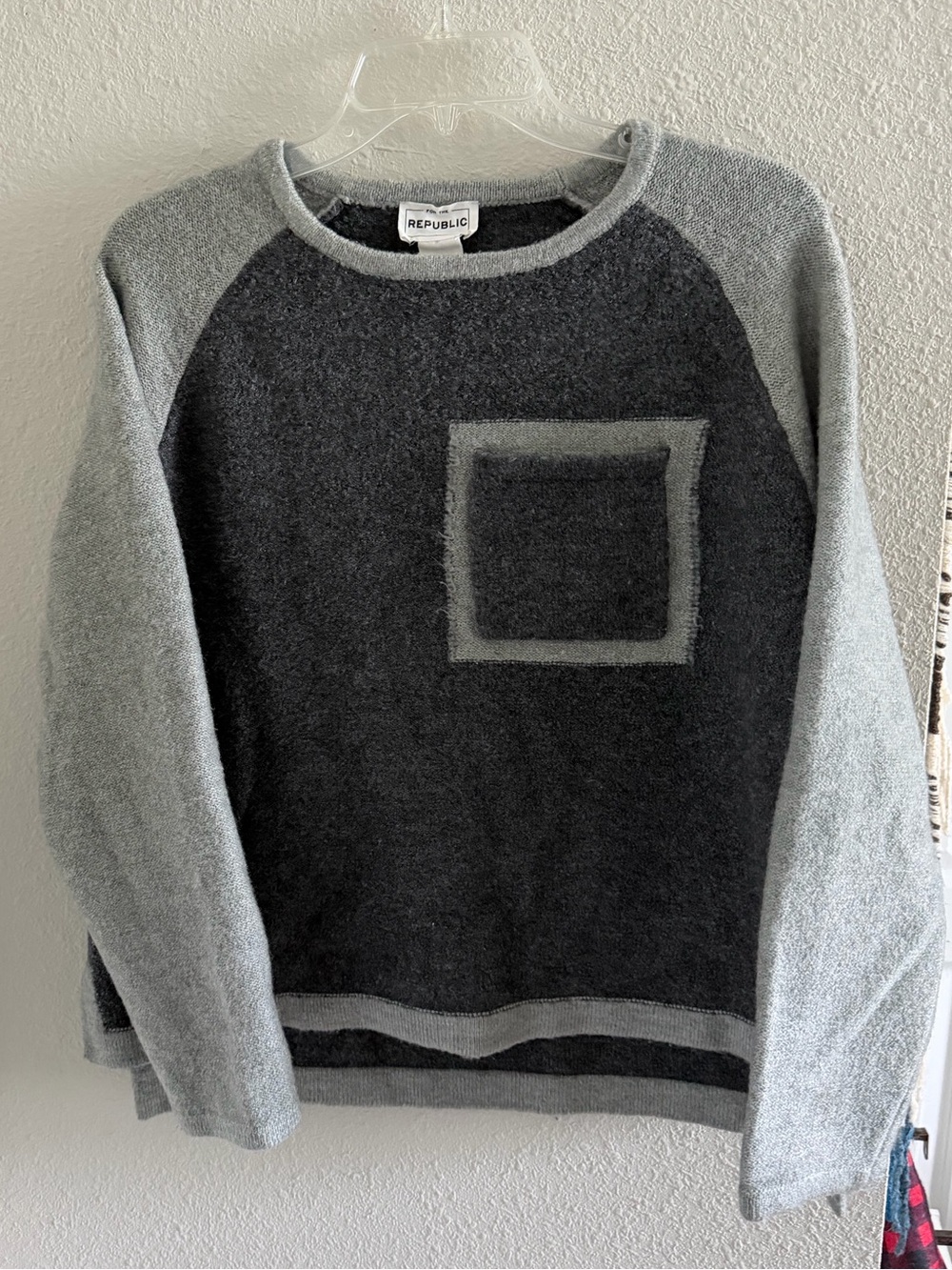 For The Republic Women's Two-Tone Gray Crewneck Sweater